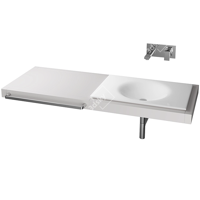 Roca Kalahari Porcelain Wall Sink 3D model image 1