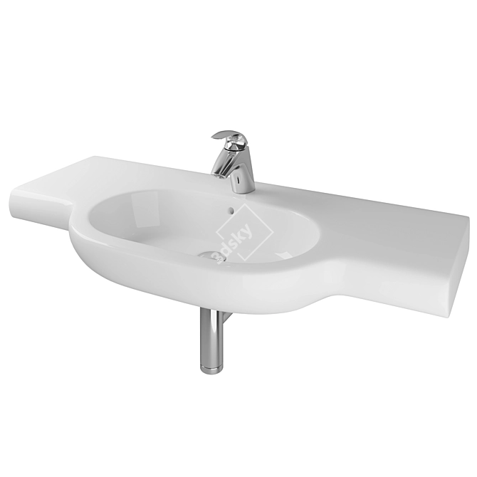 Roca MERIDIAN-N Porcelain Wall Sink 3D model image 1