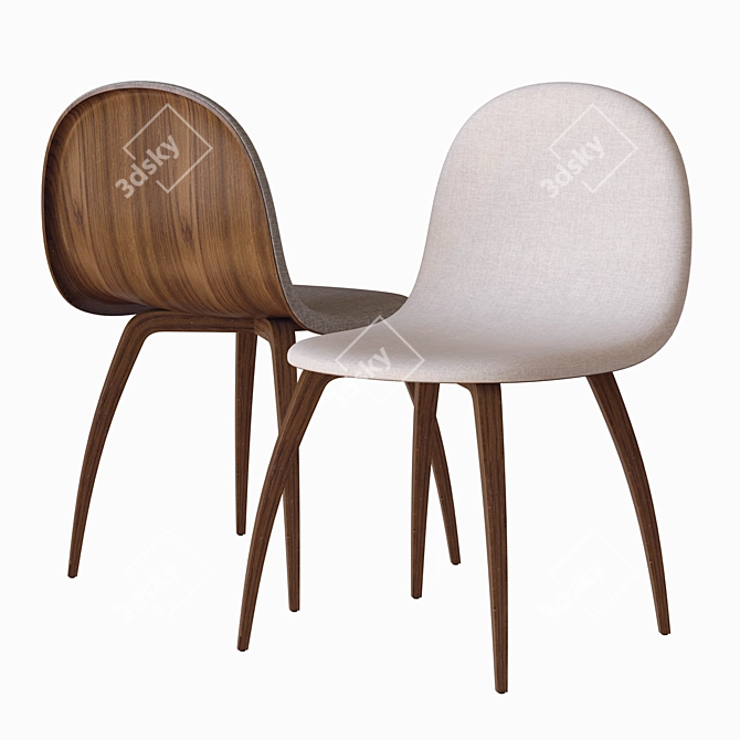 Modern 3D Gubi Dining Chair 3D model image 1