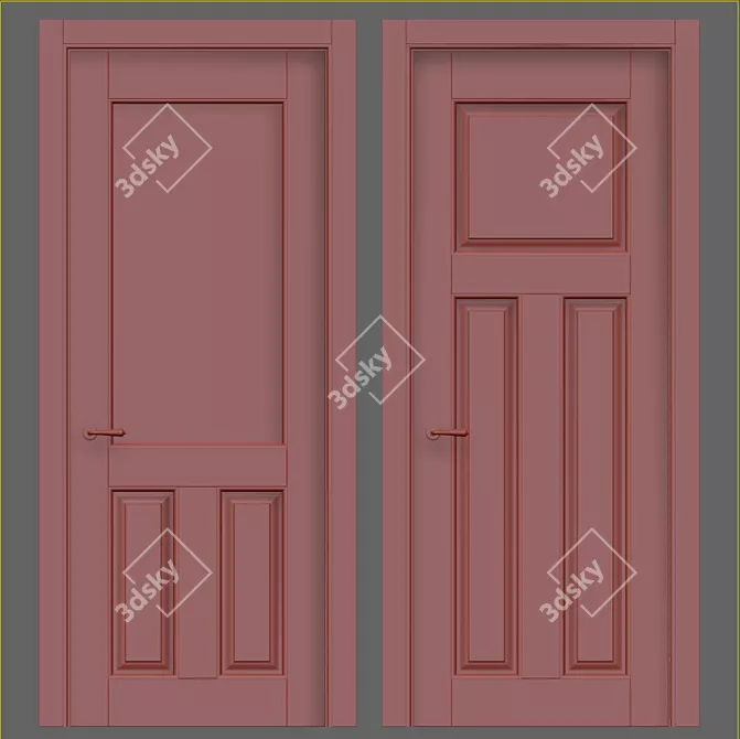 Elegant Interior Doors 3D model image 2