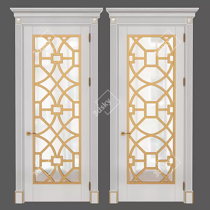 Elegant Heritage Doors 3D model image 1