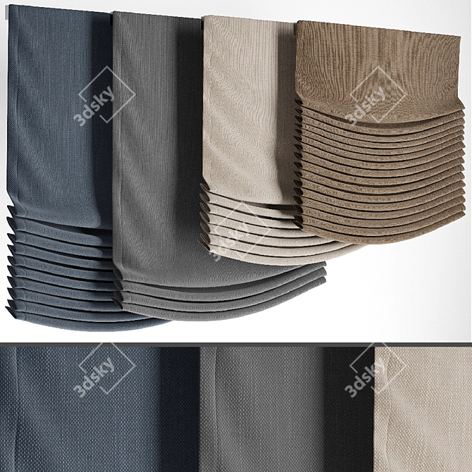 Vintage-inspired Roman Blinds 3D model image 1