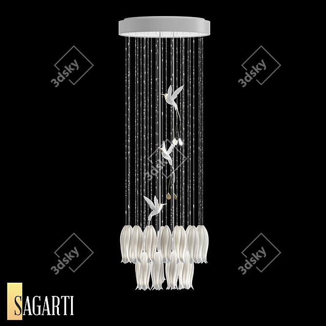 Ethereal Alba Pendant Light 3D model image 1