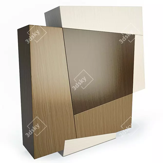 Elegant Wooden Storage: Booleanos 3D model image 1