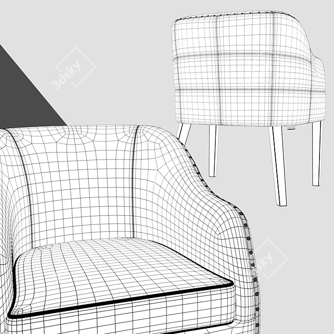 Elegant Justin Chair 3D model image 2