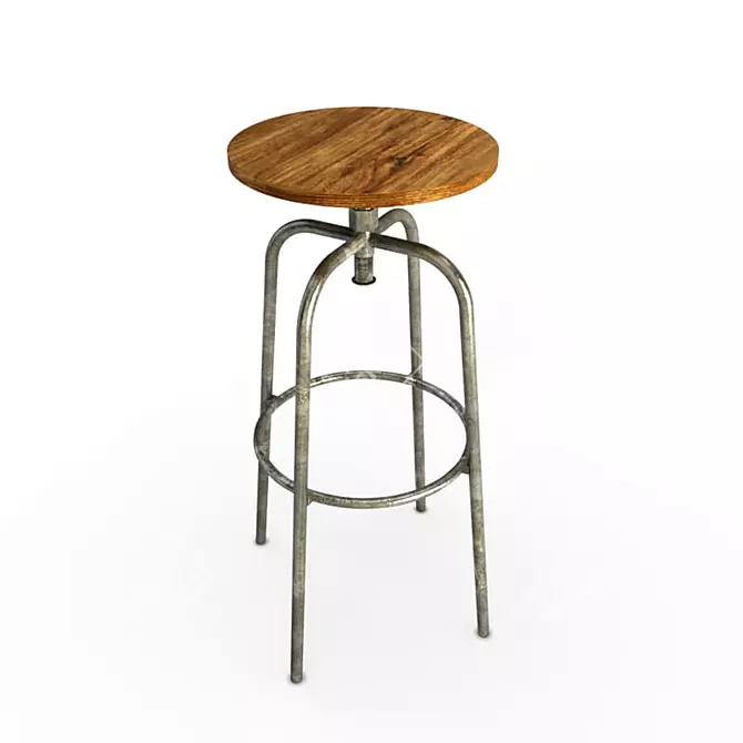 Vintage Industrial Bar Stool 3D model image 1