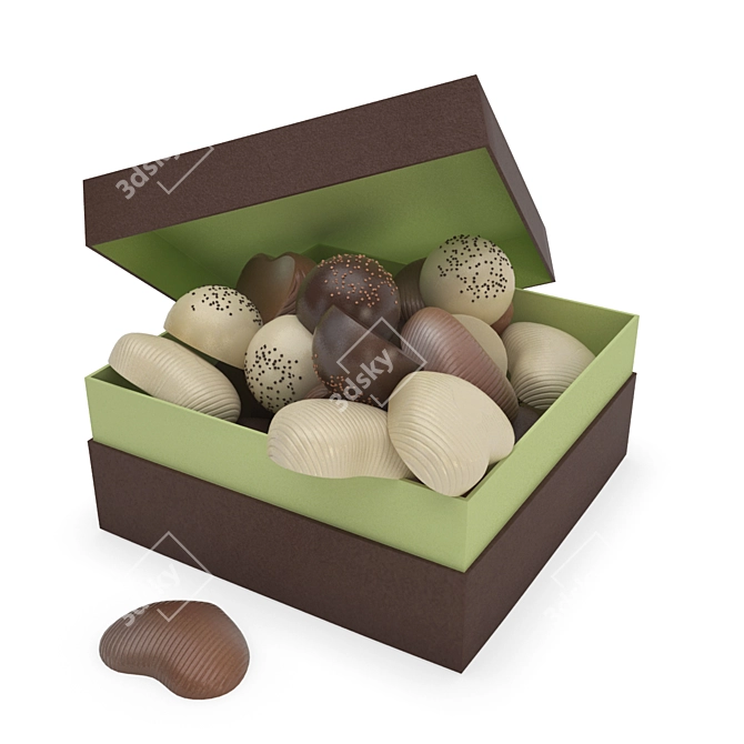Gourmet 3D Chocolate Hearts 3D model image 1