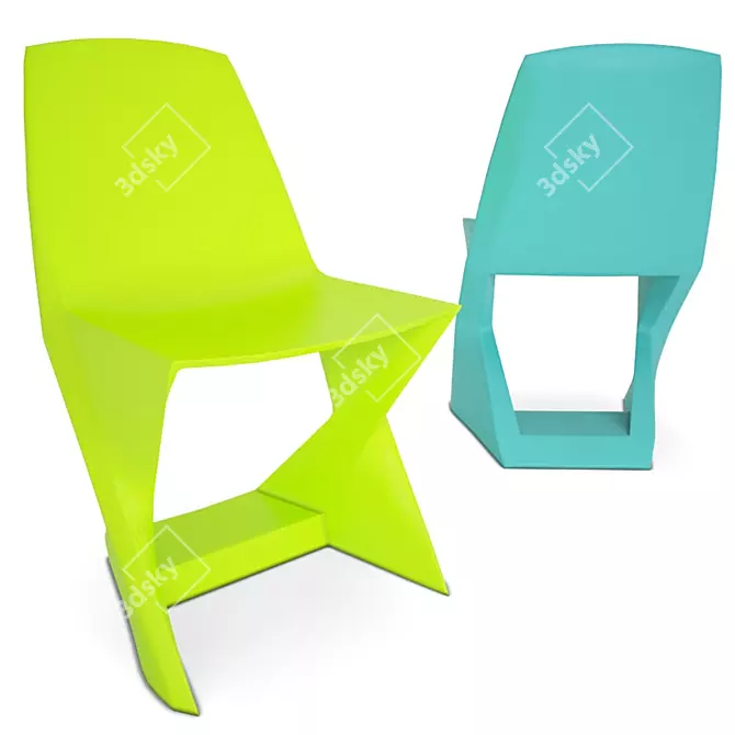 Vibrant Outdoor Plastic Chair 3D model image 1