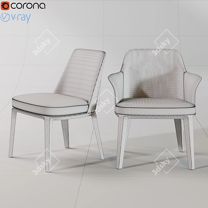 Sophie: Modern Elegance in a Chair 3D model image 3