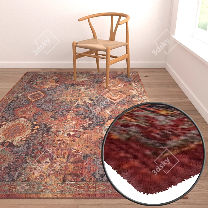 Luxury Rug Set: Premium Textures 3D model image 2