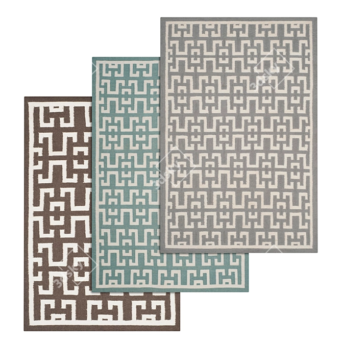 High-Quality Carpets Set 3D model image 1