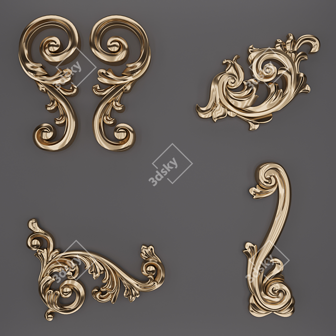 3D Trim Ornament Collection 3D model image 1