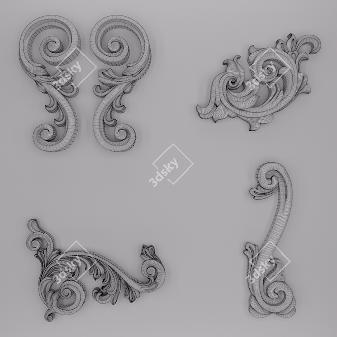 3D Trim Ornament Collection 3D model image 2