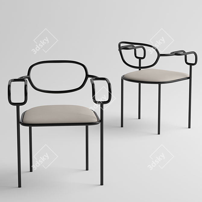 Sleek and Stylish Cappellini 01 Chair and Dolmen Table 3D model image 2