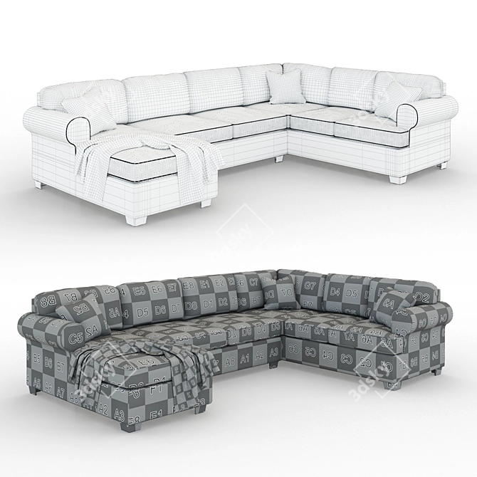 Jinllingsly Gray LAF Sectional - Sleek and Spacious 3D model image 3