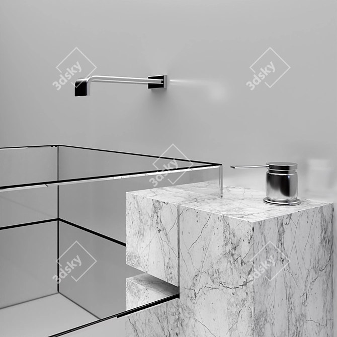 Sleek KUB Sink by Vasilev 3D model image 2
