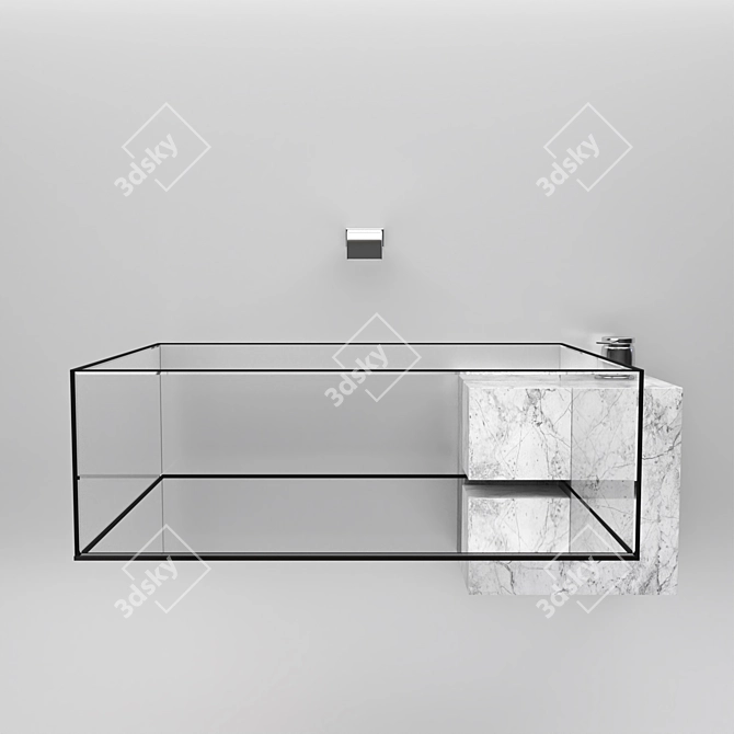 Sleek KUB Sink by Vasilev 3D model image 3