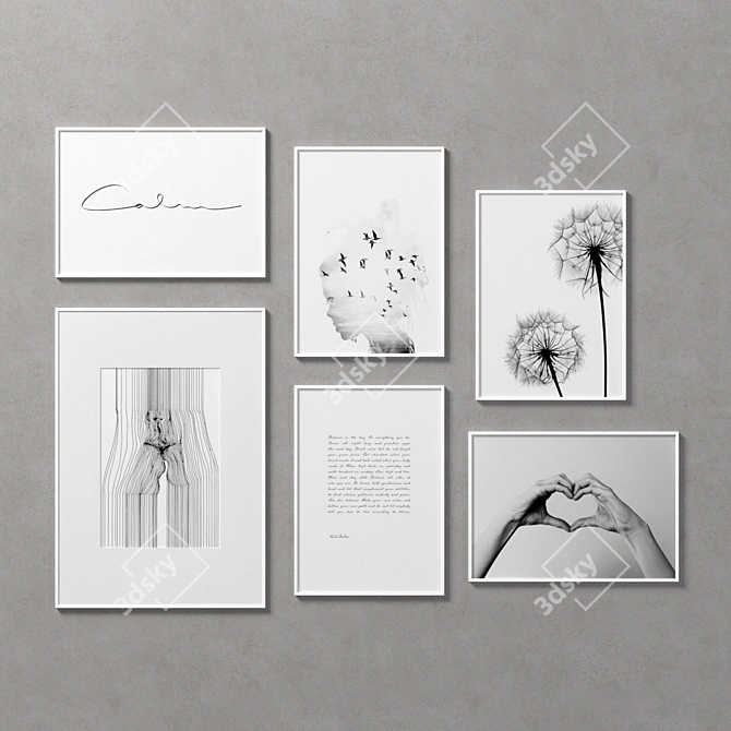 6-Piece Frame Collection 3D model image 1