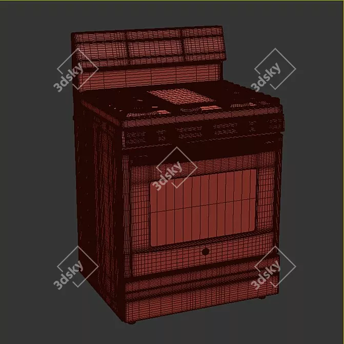 Versatile Standing Gas Range 3D model image 3