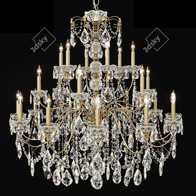 Sparkling Schonbek 1718-23 Chandelier 3D model image 1