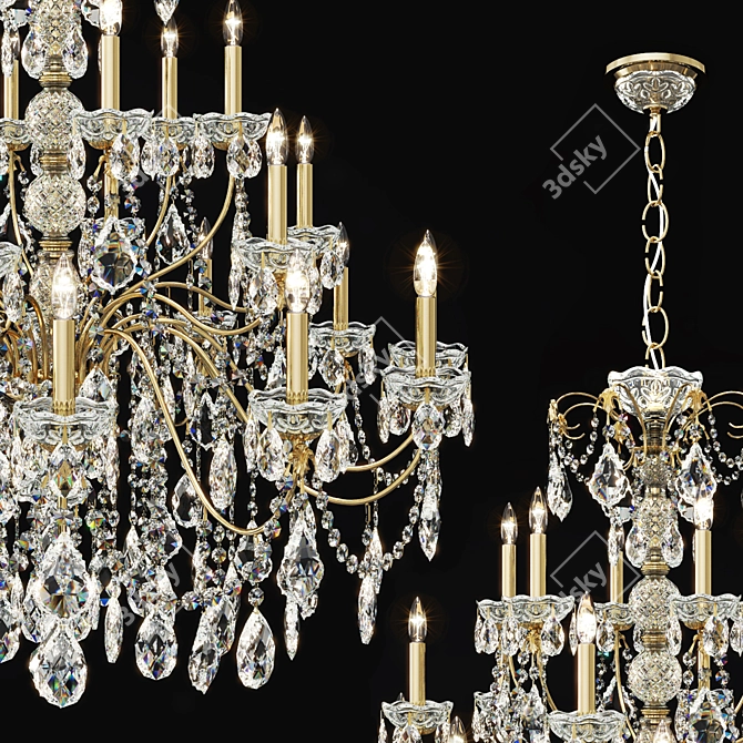 Sparkling Schonbek 1718-23 Chandelier 3D model image 2