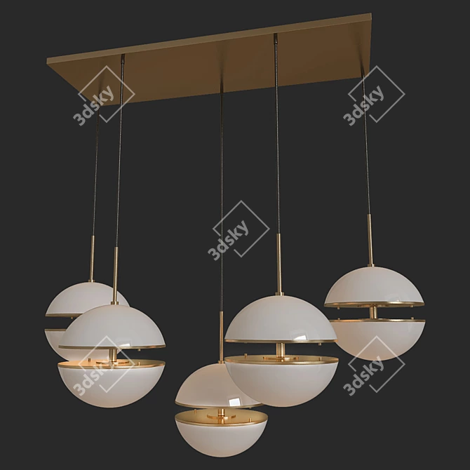 Spiridon 5-Light Hanging Lamp 3D model image 1