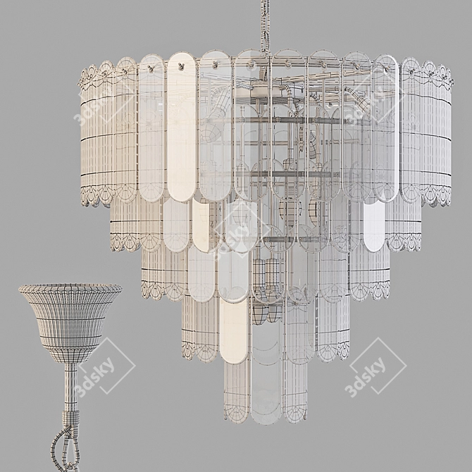 Eichholtz Riviera Chandelier: Elegant Gold Finish 3D model image 2