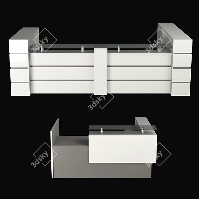 ALMIRA Double and Single Reception Desk 3D model image 1
