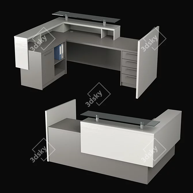 ALMIRA Double and Single Reception Desk 3D model image 3