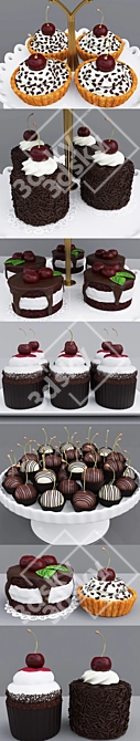 Delicious Cherry Dessert 3D model image 5