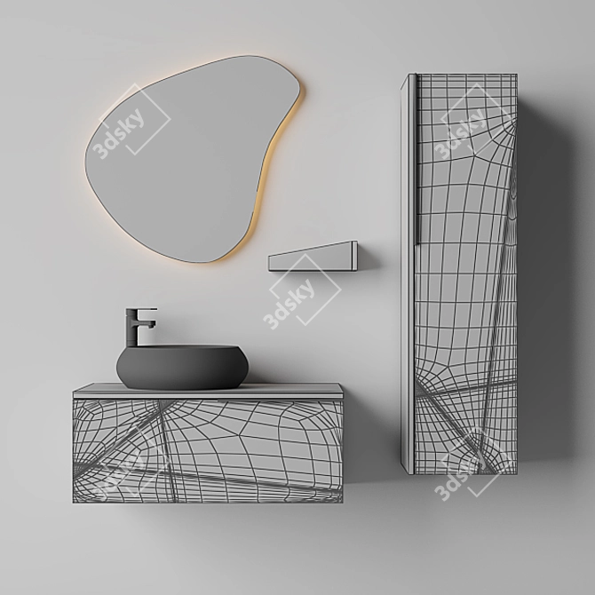 Arteon Wood-textured Bathroom Cabinet 3D model image 3