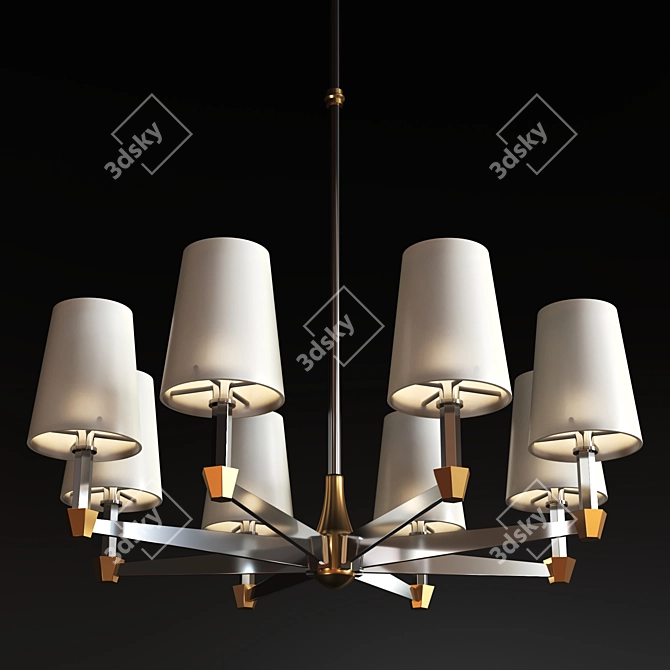 Modern Crystal Eight-Branch Chandelier 3D model image 1