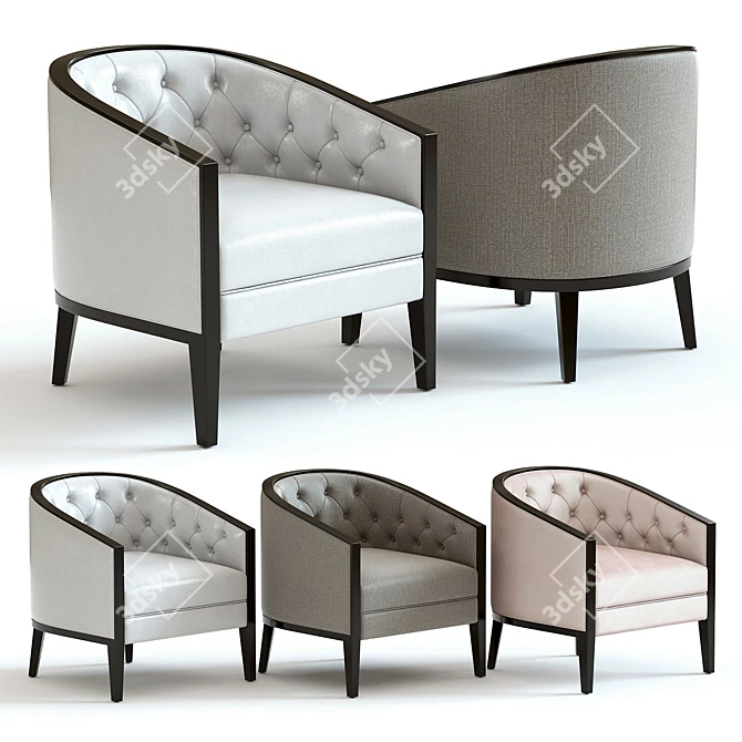 Elegant Charlotte Armchair: A High-Detailed 3D Model 3D model image 1