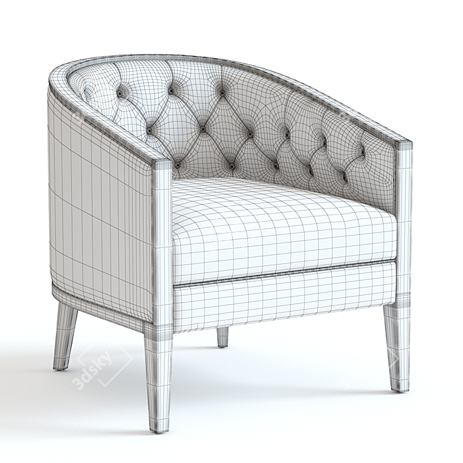 Elegant Charlotte Armchair: A High-Detailed 3D Model 3D model image 2