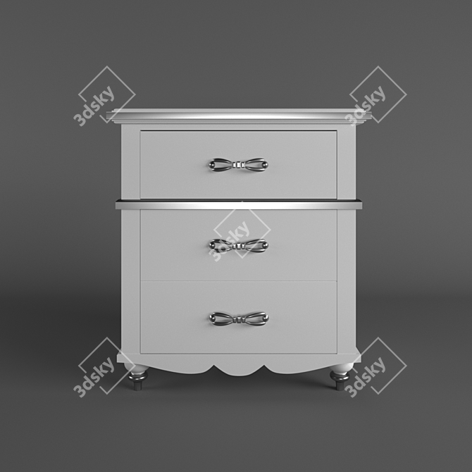 Elegant Estelle Bedside Nightstand 3D model image 1