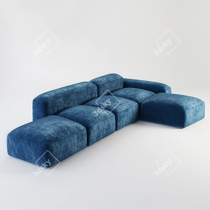 Elegant Lapis Sofa | Luxurious Comfort 3D model image 1