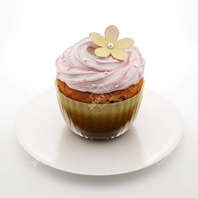 Sweet Delight Cupcake 3D model image 1