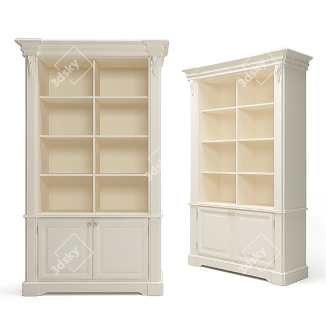 Modern Wooden Bookcase 3D model image 1