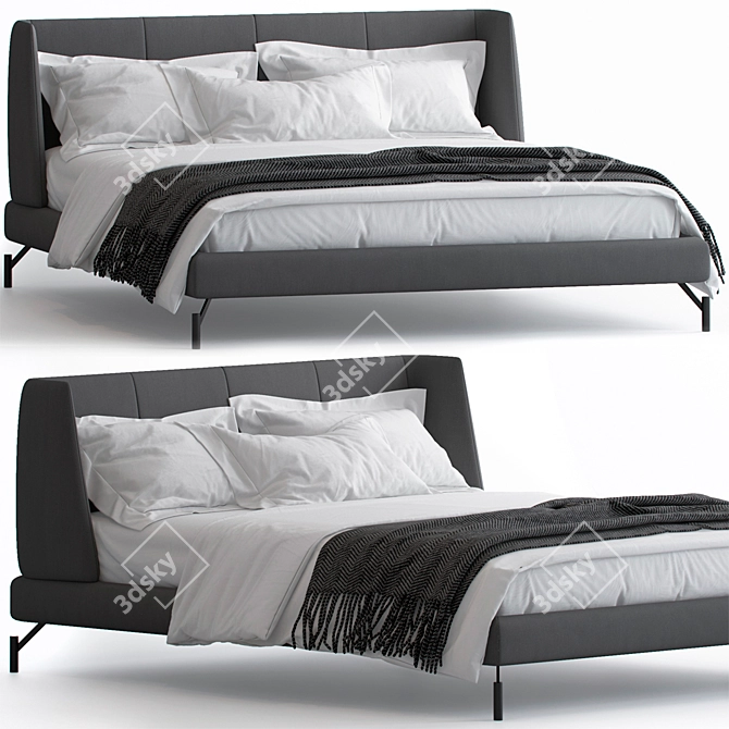 Basket Bed: Sleek and Spacious 3D model image 2