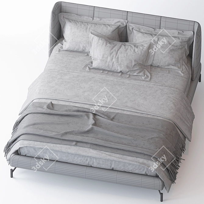 Basket Bed: Sleek and Spacious 3D model image 1