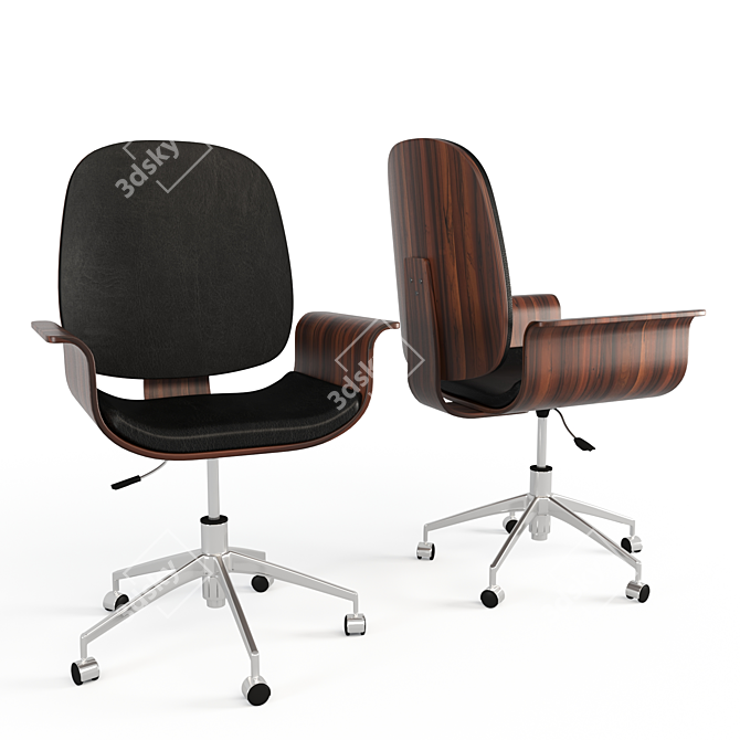 Sleek Plywood Saul Office Chair 3D model image 1