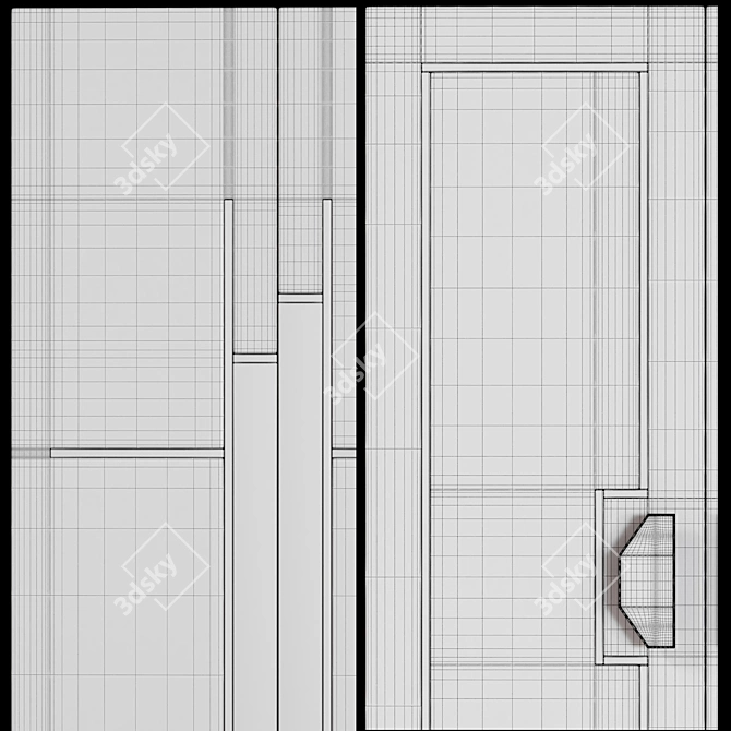 Title: Custom Art Deco Cabinets 3D model image 2