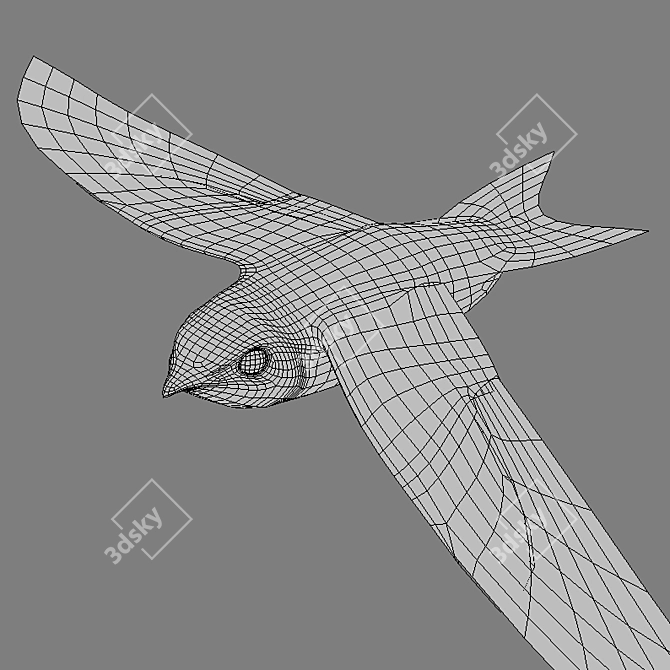 Swift in Flight - Exquisite Avian Replica 3D model image 3