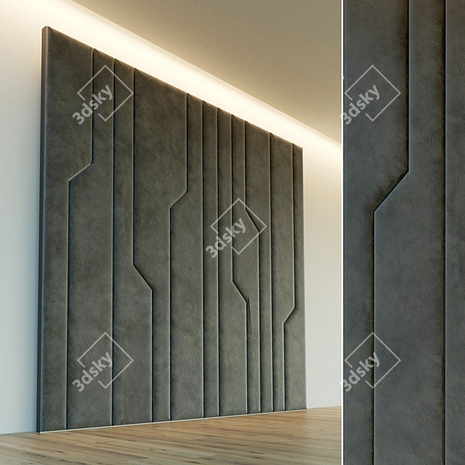 Molded Soft Panel: Versatile Decorative Wall 3D model image 1