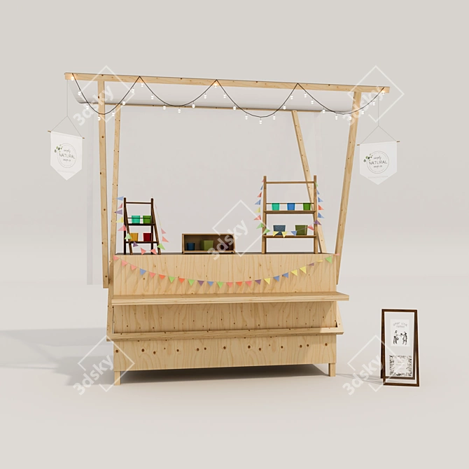 Portable Shopping Kiosks: Ideal for Markets 3D model image 3