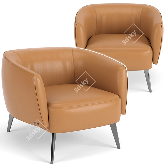 Classic Comfort Armchair | W. 70 x H. 68 x D. 89 cm 3D model image 1