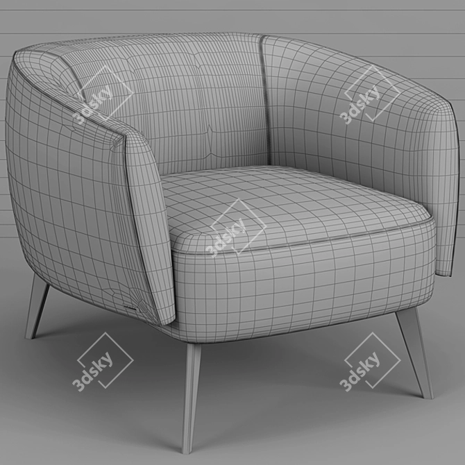 Classic Comfort Armchair | W. 70 x H. 68 x D. 89 cm 3D model image 3