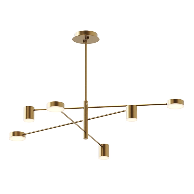 Sleek LED Chandelier - Lampatron SUNSHINE 6 3D model image 1