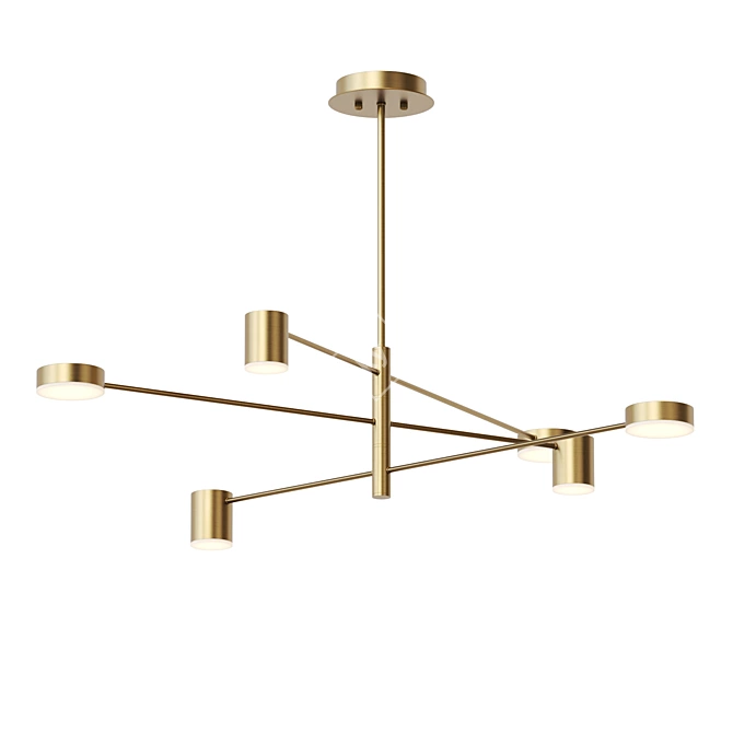 Sleek LED Chandelier - Lampatron SUNSHINE 6 3D model image 2