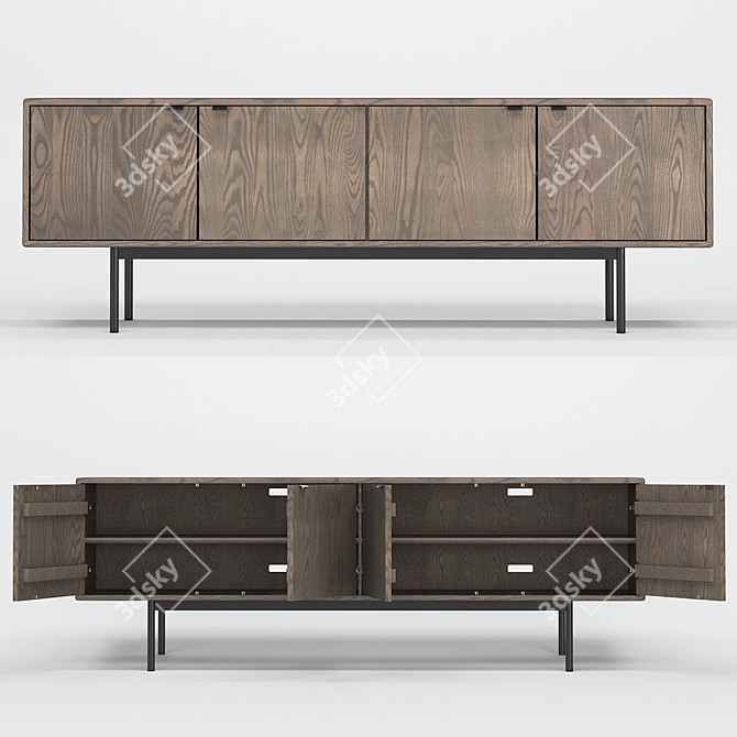 Modern Media Storage: Hensley Cabinets 3D model image 1